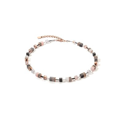 Collier acier inoxydable rosé, verre, cristaux - 2838-10-1922 - Coeur De Lion