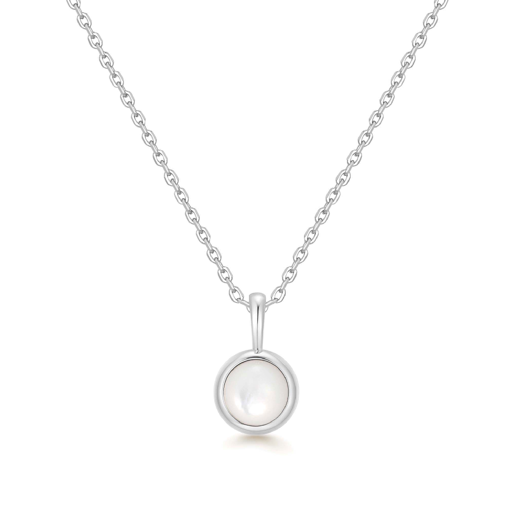Pendentif argent rhodié, nacre de perle - N068-04H-MP - Ania Haie