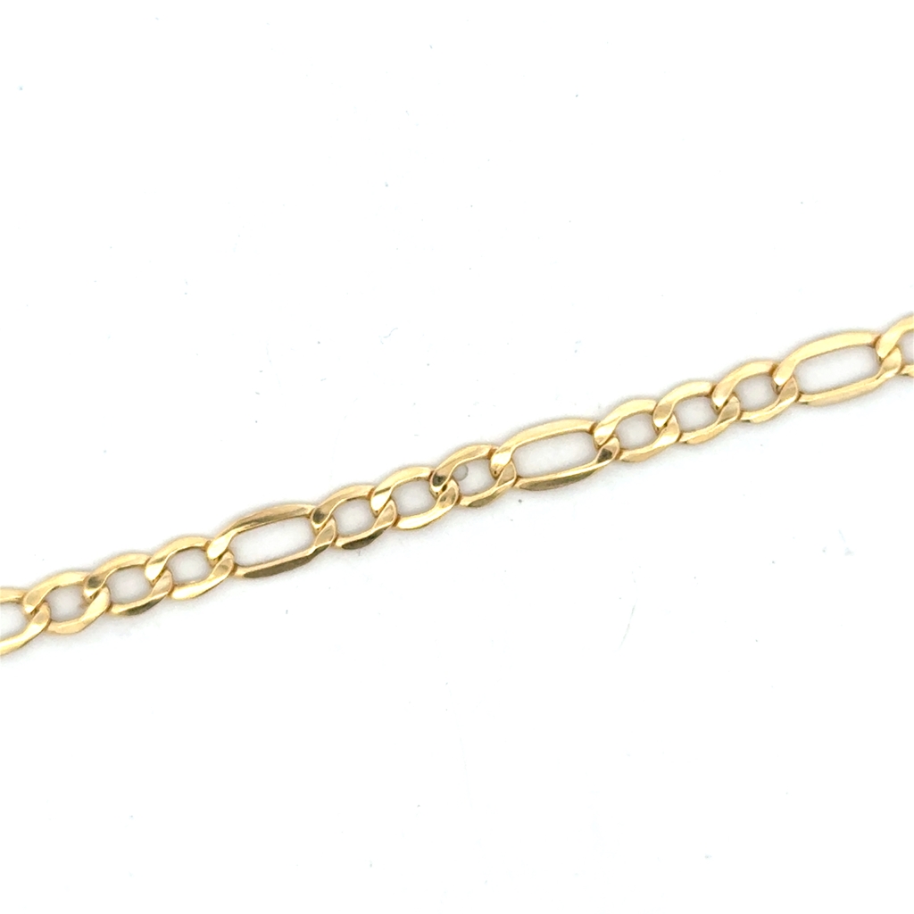 Bracelet figaro, or jaune 10 carats