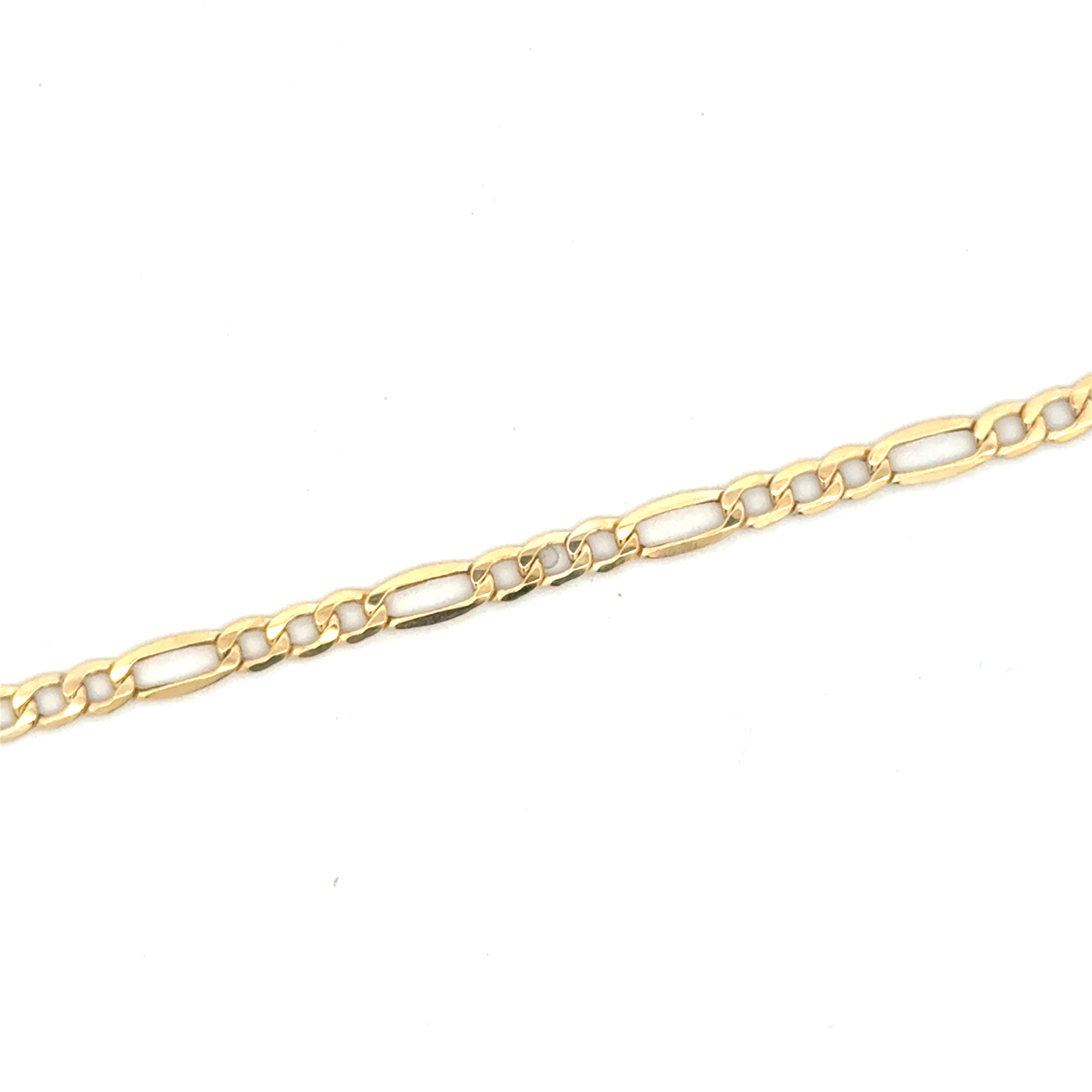 Chaîne de cheville figaro, or jaune 10 carats