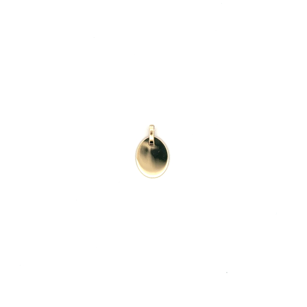 Pendentif ovale gravable, or jaune 10 carats