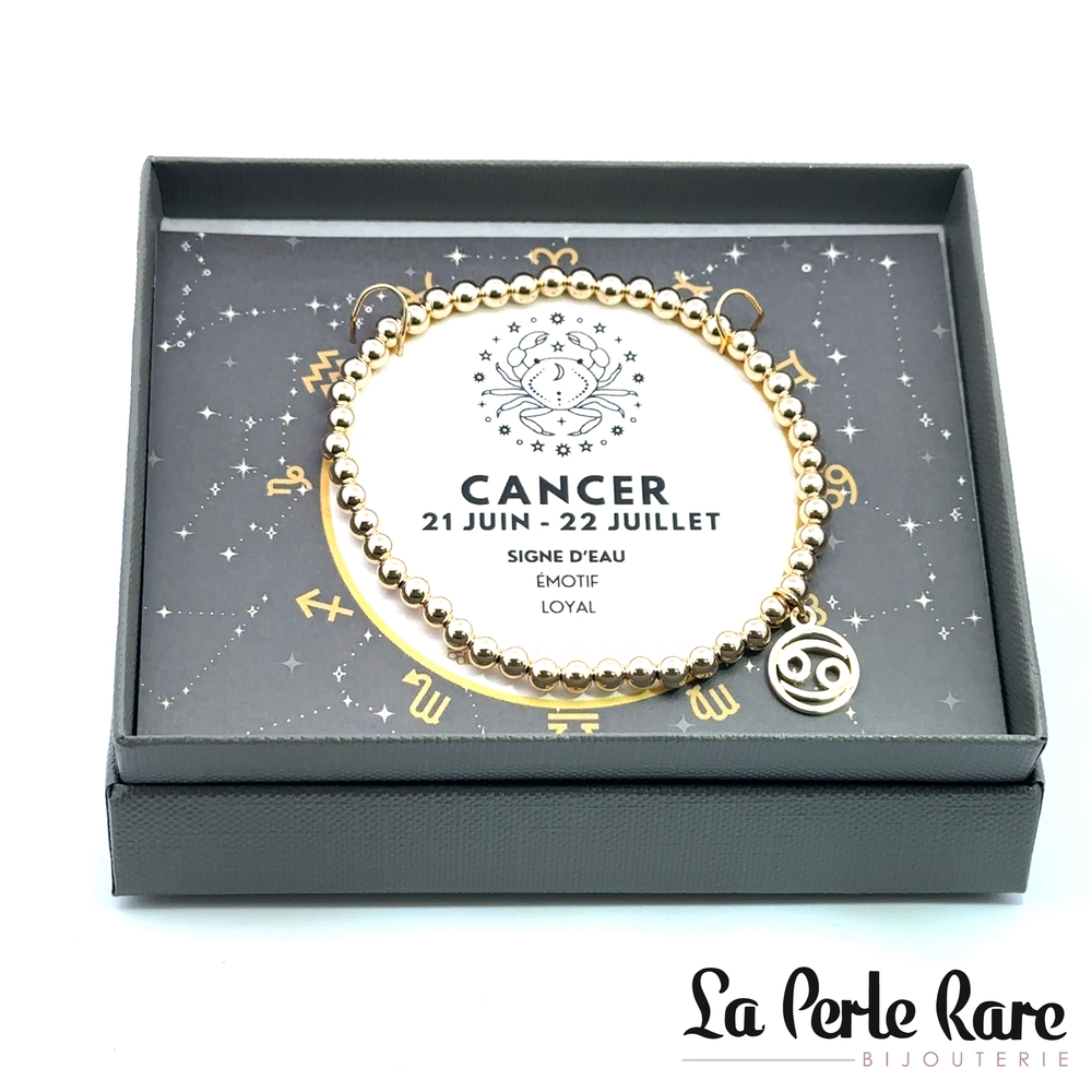 Bracelet signe du zodiaque Cancer, métal doré - DBJBRC4MCAN - Dee Berkley