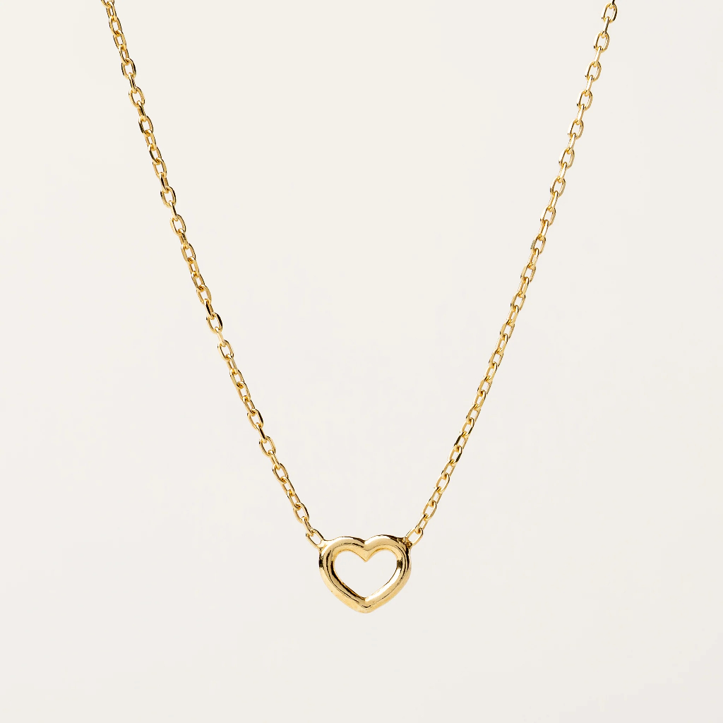 Collier Basic Heart, argent plaqué or 14 carats