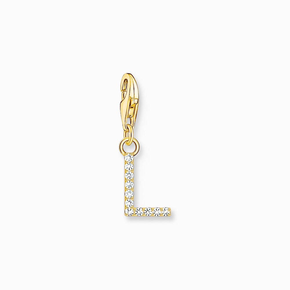 Charm lettre l, argent doré, zircons - 1975-414-14 - Thomas Sabo