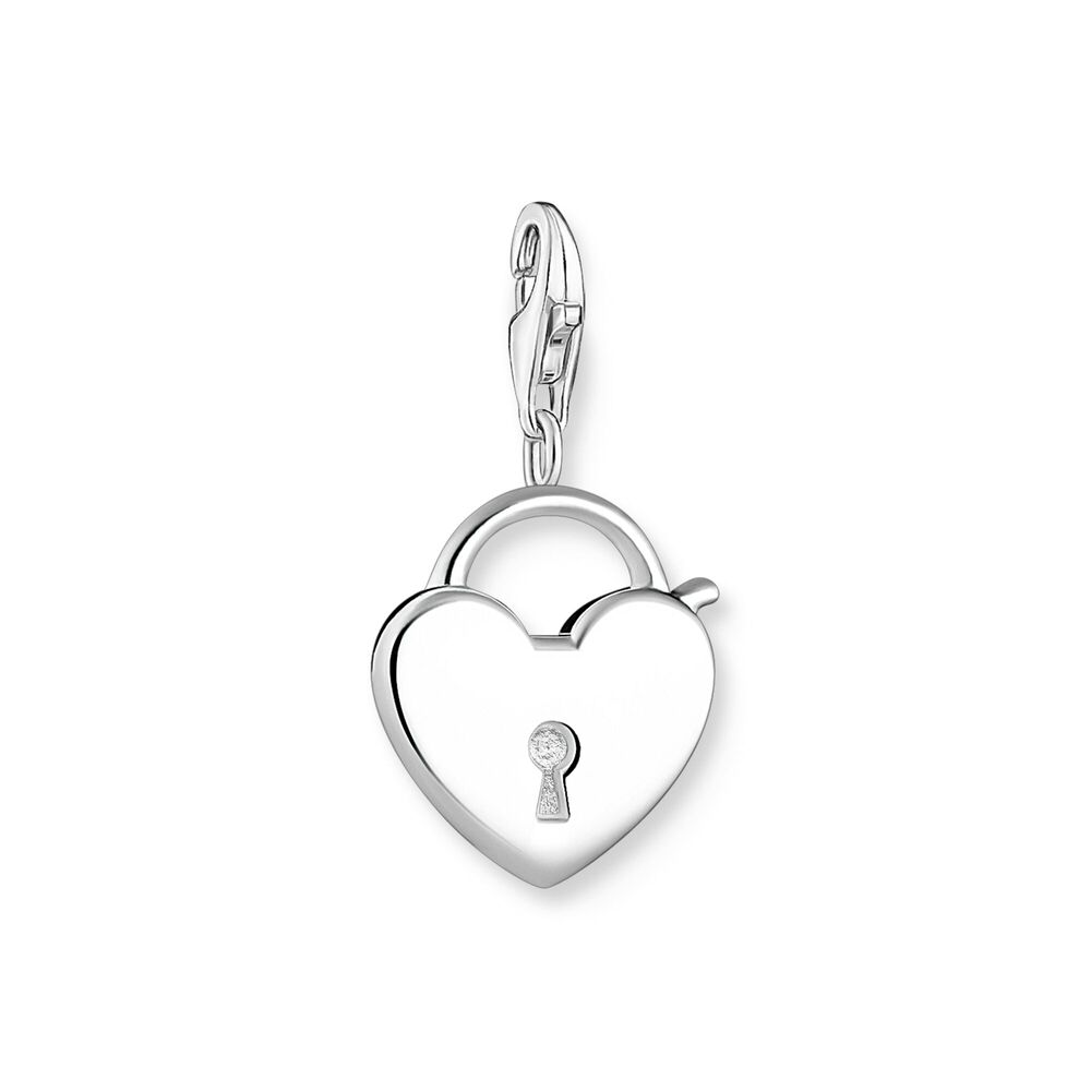 Charm cadenas coeur, argent