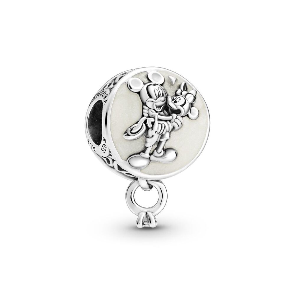 Bille disney mickey/minnie mouse, argent, émail blanc - 799395C01 - Pandora