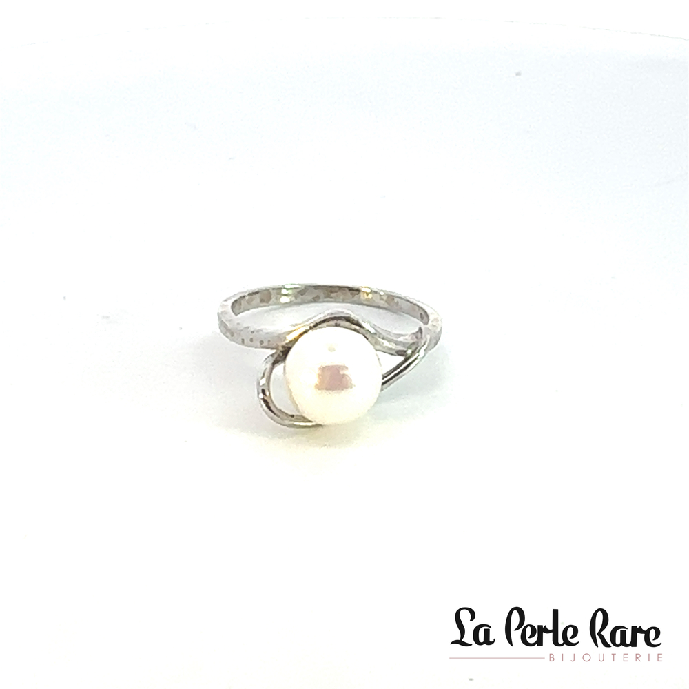 Bague or blanc perle de culture 7.5-8 mm - AP5-066W - Exclusivités