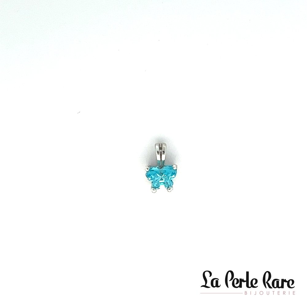 Pendentif argent, décembre, zircon turquoise - BP-DE-S - B Fly