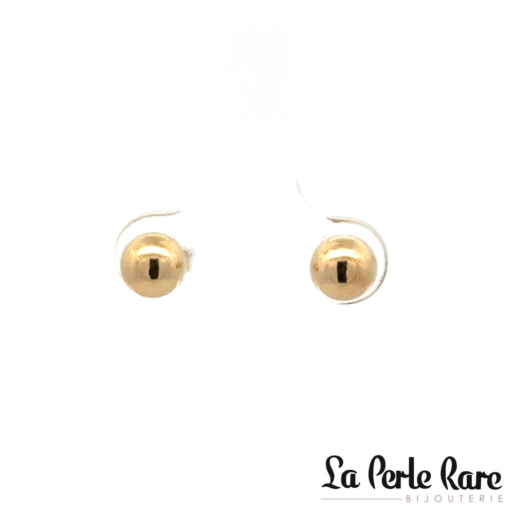 Boucles d'oreilles fixes or jaune 10 carats, 6 millimètres - 3566-6J - Exclusivités
