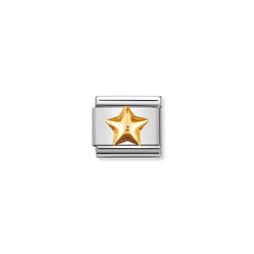 Maille classique étoile bombée, acier inoxydable, finition or jaune 18 carats - 03011012 - NOMINATION