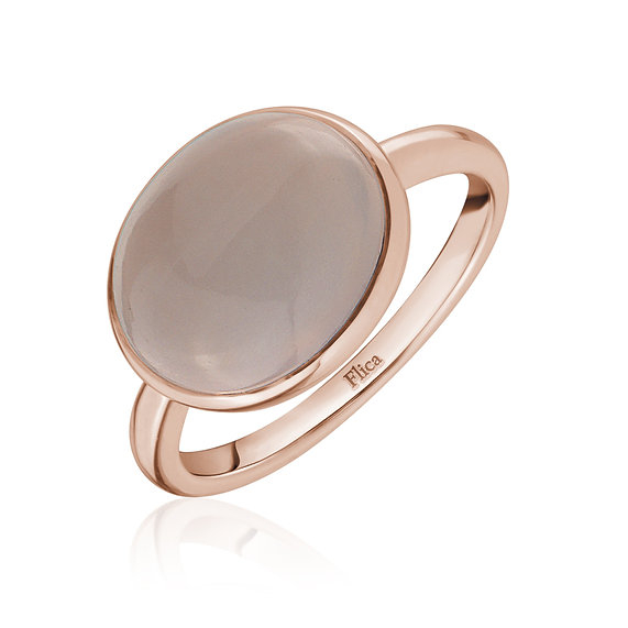 Bague or rose 14 carats, quartz rose - ANP4284 - Exclusivités