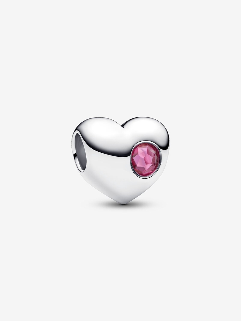 Bille coeur, argent, cristal rose - 794161C10 - Pandora
