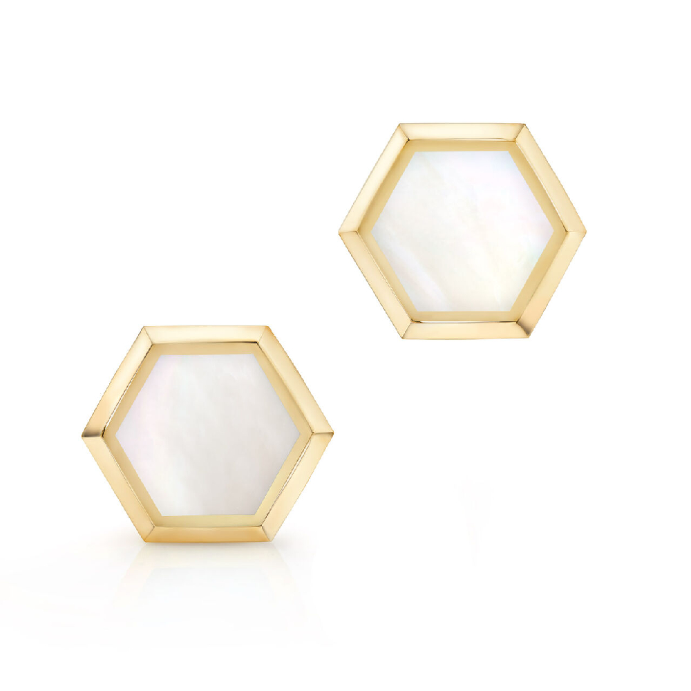 Boucles d'oreilles fixes Birks Bee Chic, or jaune 18 carats, nacre de perle - 450016275785 - Birks