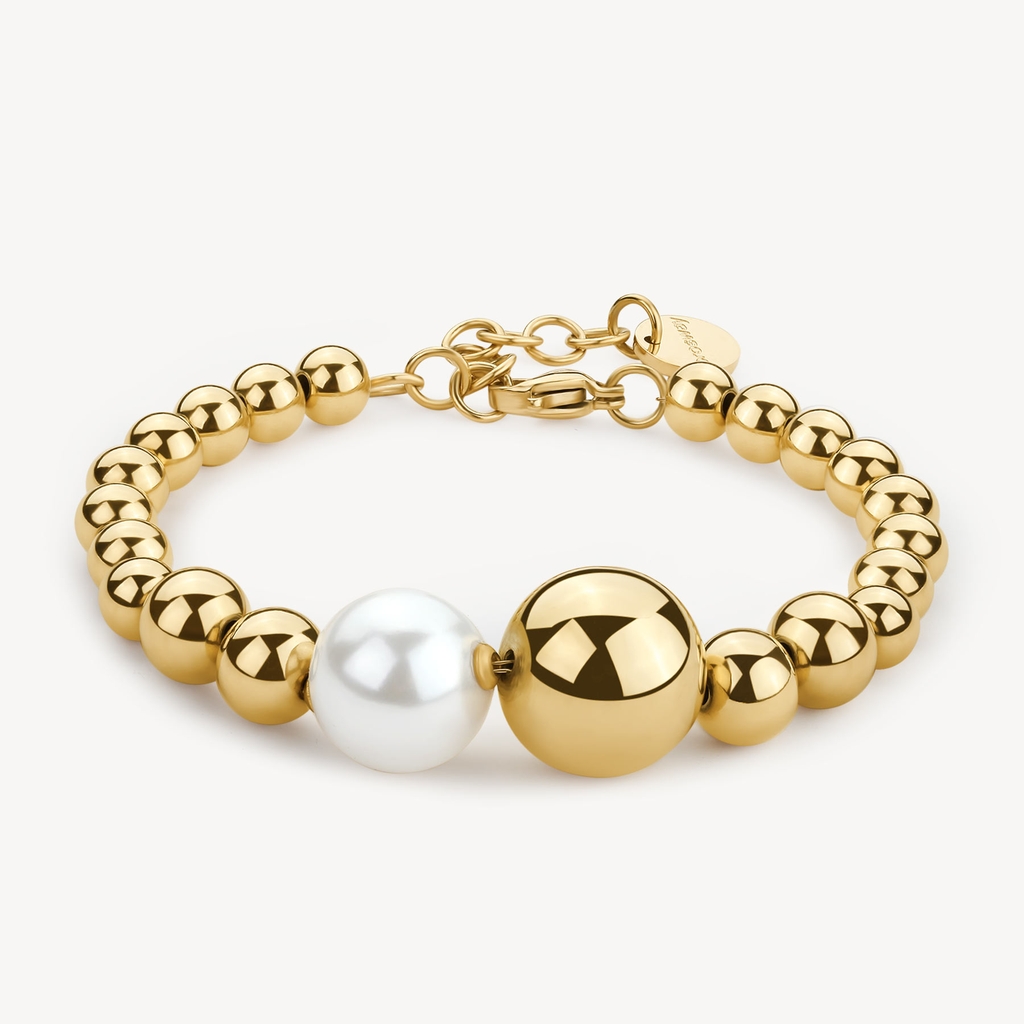 Bracelet acier inoxydable finition doré, perle - BPC12 - Brosway Italia