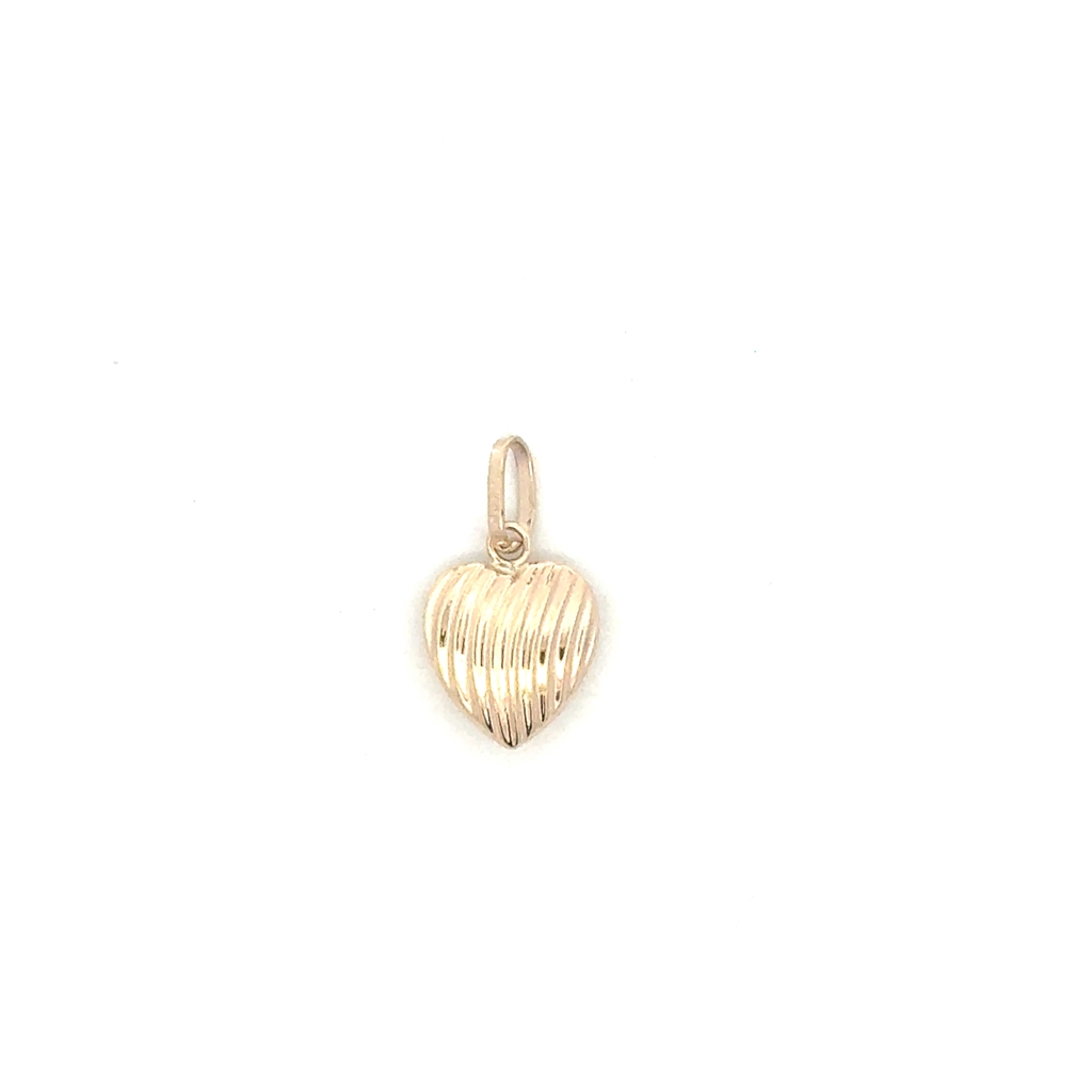 Pendentif coeur bombé texturé, or jaune 10 carats - 13942-10 - Exclusivités