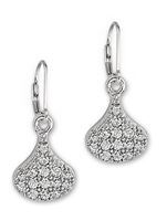 Boucles d’oreilles pendantes argent sterling rhodié zircon incolore Boucles d’oreilles pendantes argent sterling rhodié zircon incolore