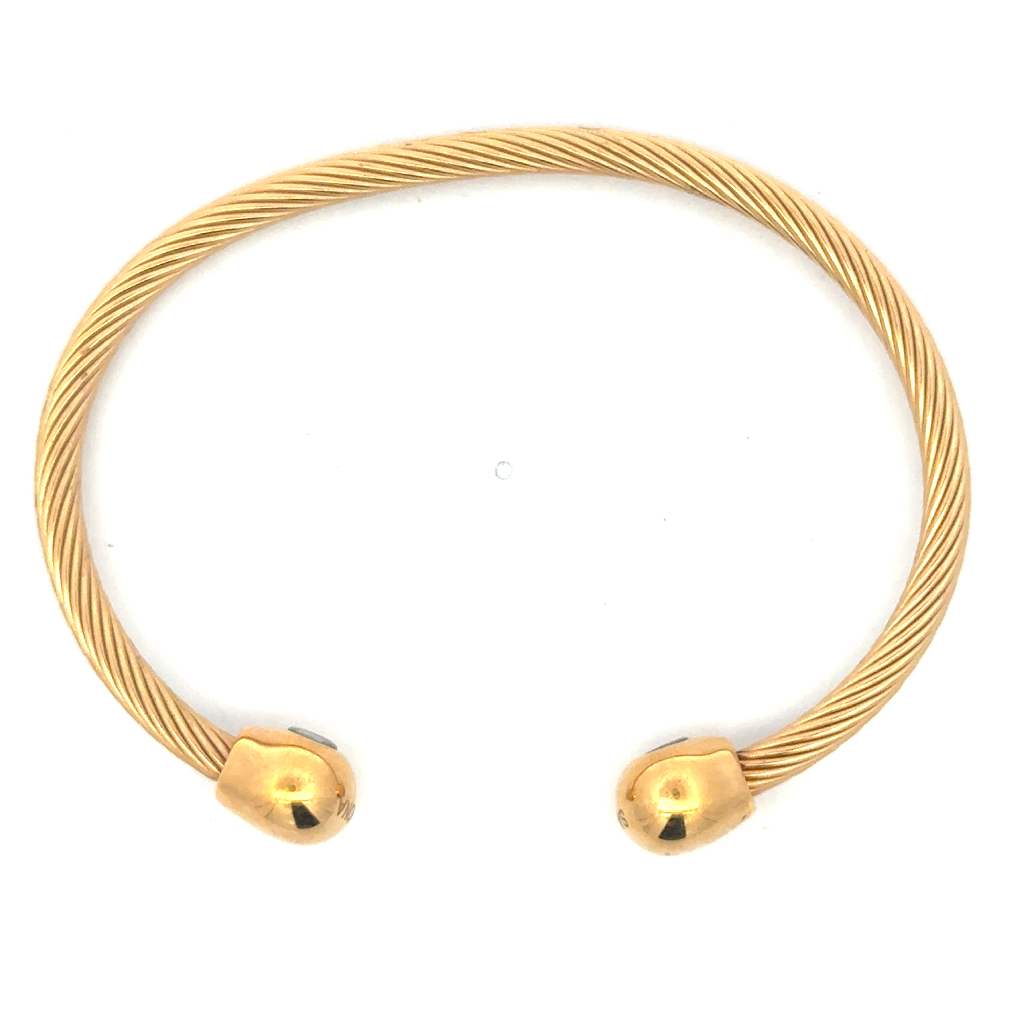 Bracelet rigide magnétique, acier inoxydable doré