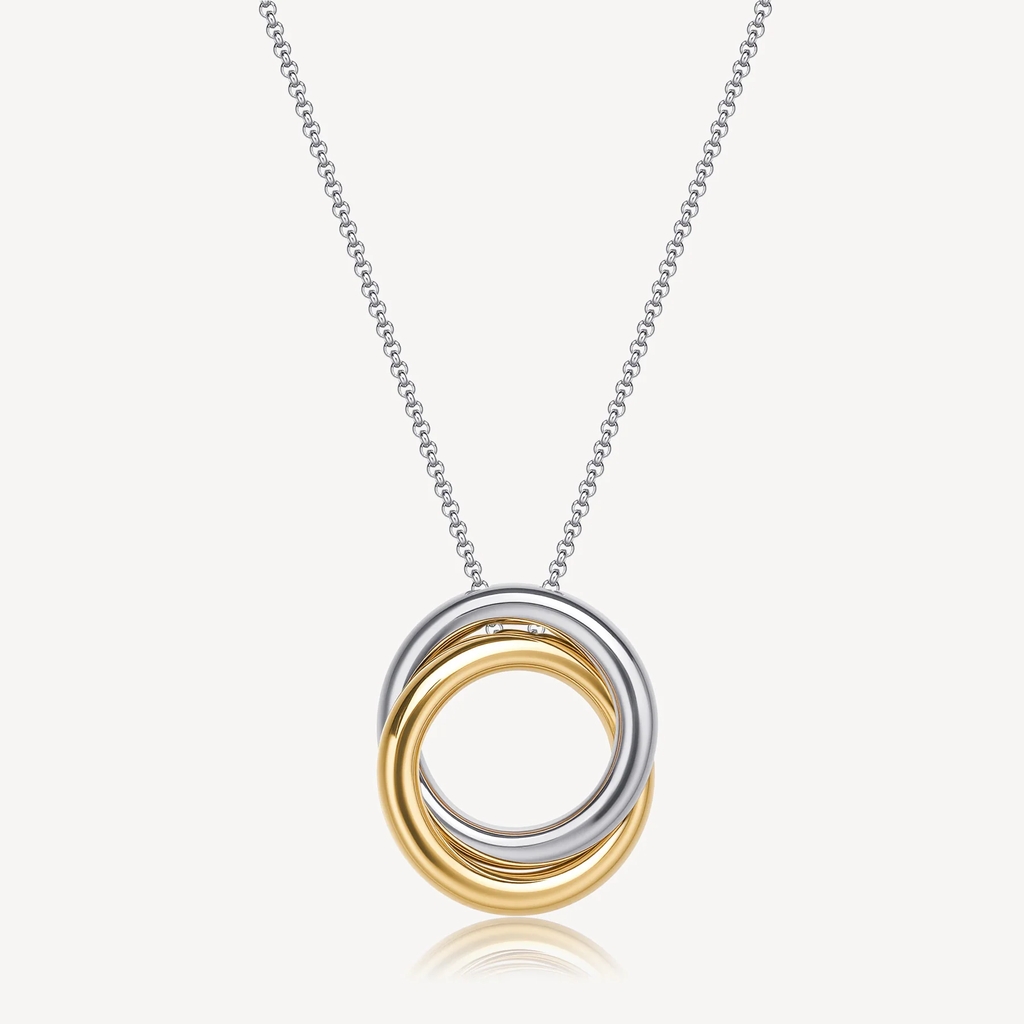 Collier Aura, acier inoxydable 2 tons (blanc et jaune)