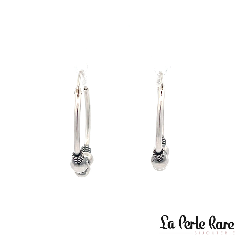 Anneaux avec billes, argent - E1283 - Création Gl