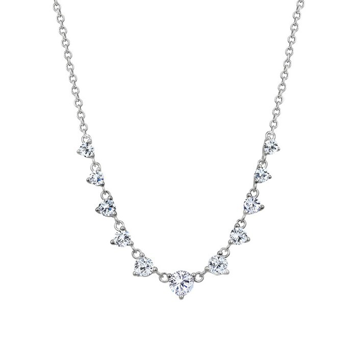 Collier argent, zircons - N3476 - Création Gl