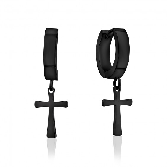 Anneaux croix, acier inoxydable noir - SSE160BK - Arz Steel