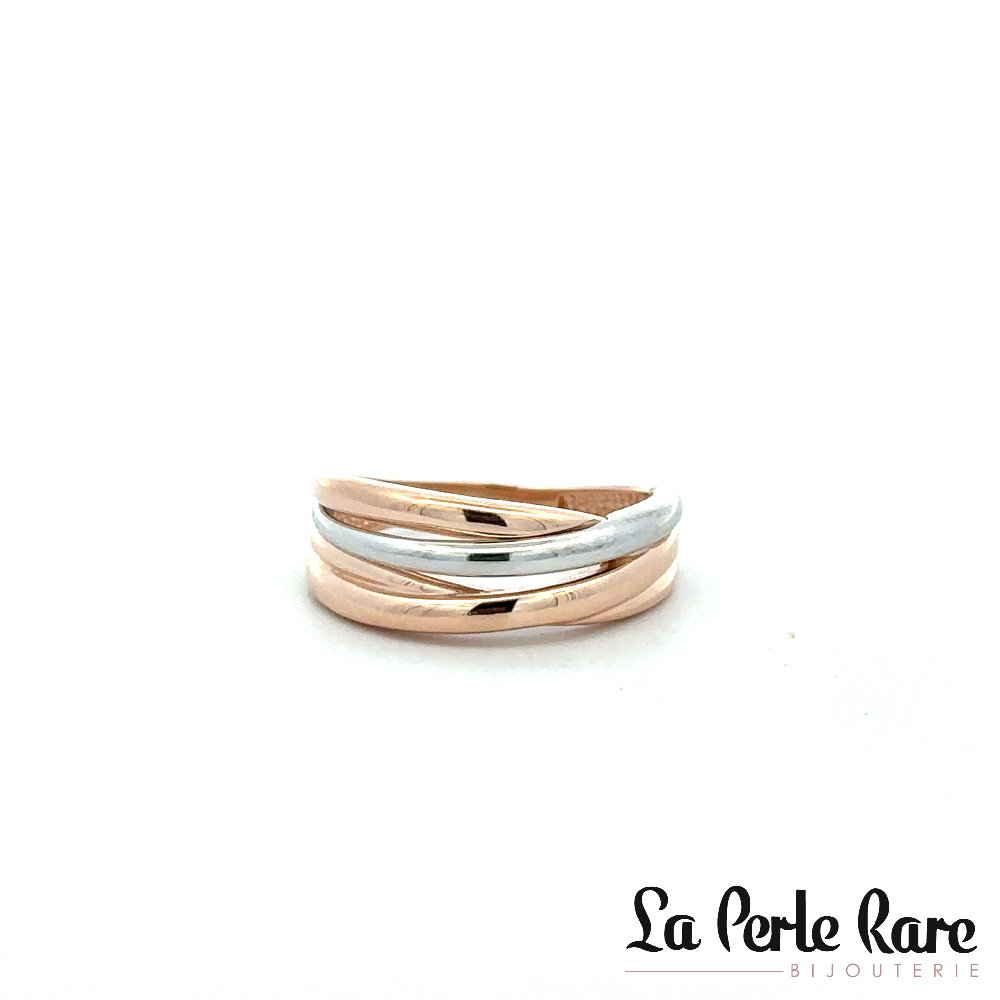 Bague or 2 tons (rose/blanc) 10 carats - RD01-2637-2TR - Exclusivités