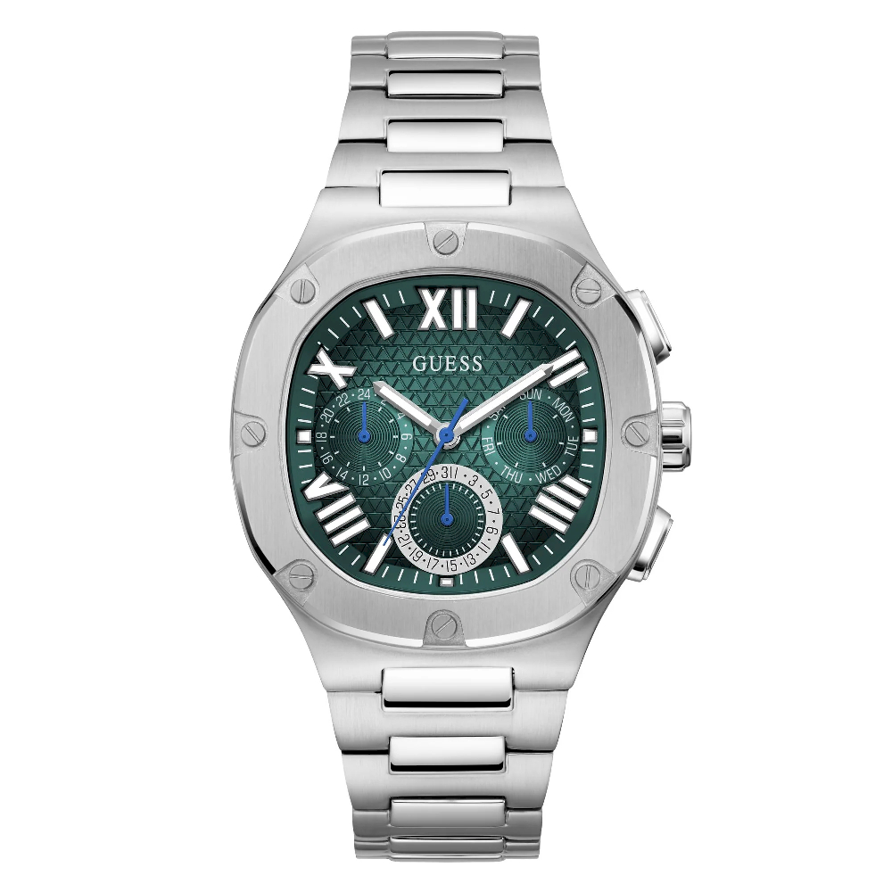 Montre acier inoxydable, fond vert - GW0572G6 - Guess