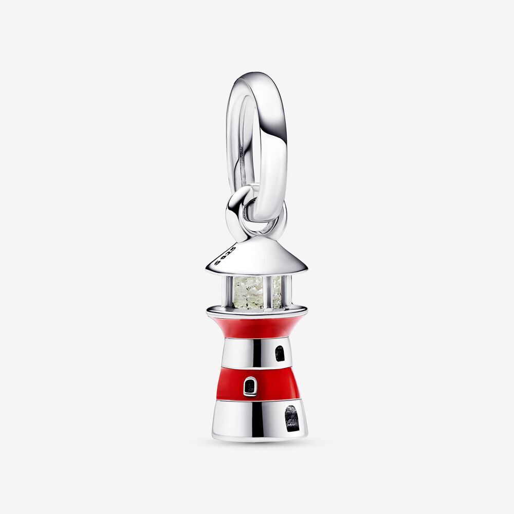 Bille phare, argent, émail rouge, verre photoluminescent - 792714C01 - Pandora