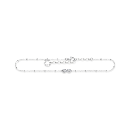 Chaîne de cheville symbole de l'infini, argent, zircons incolores - AK0029-051-14 - Thomas Sabo