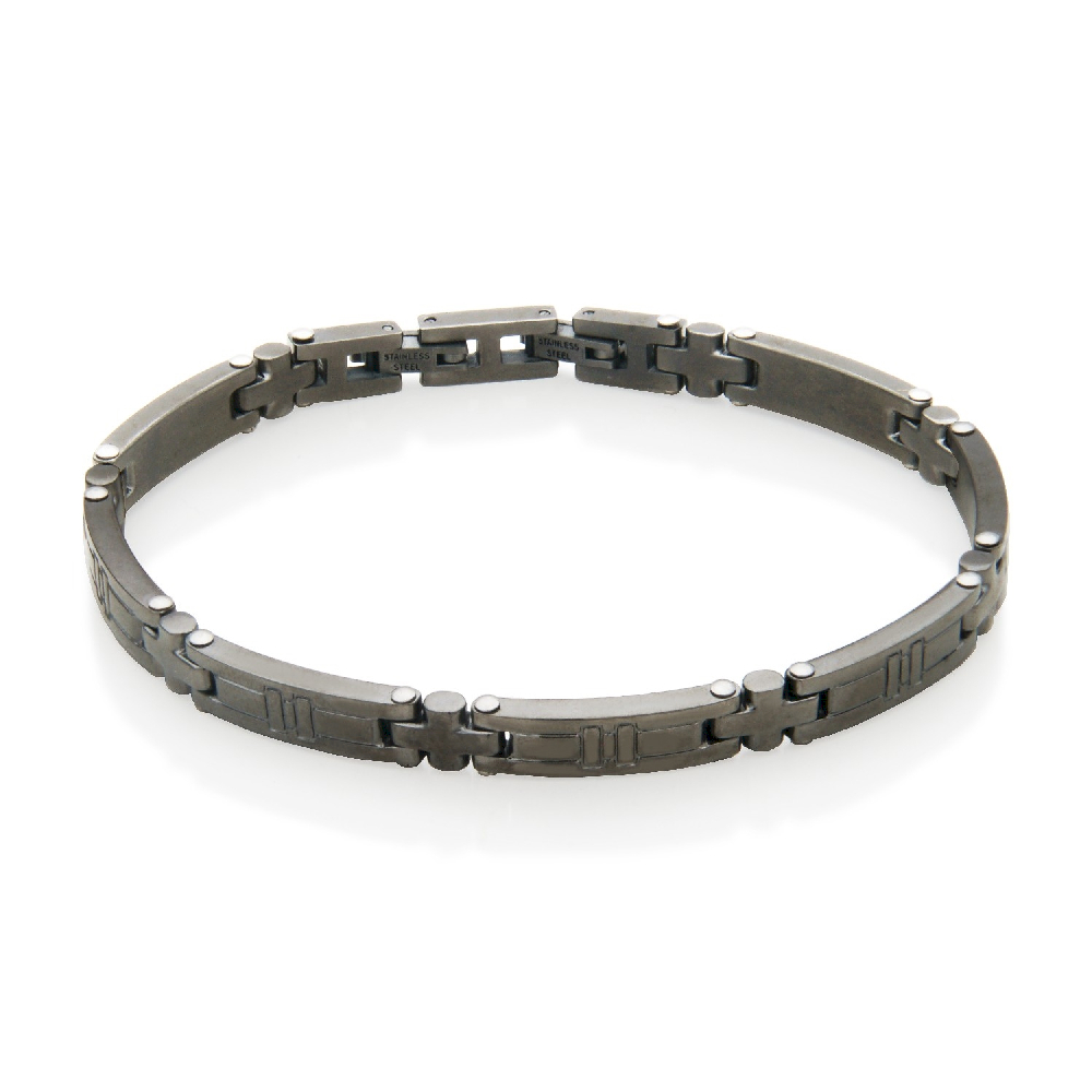 Bracelet acier inoxydable anthracite, 7 millimètres - T1XH380580 - Steelx