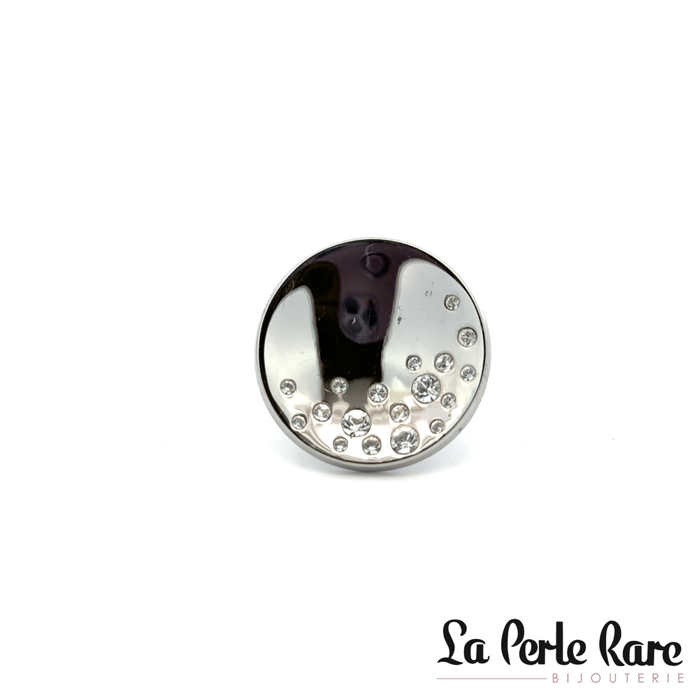 Bague acier, zircons - 170-R406-7 - Steelx