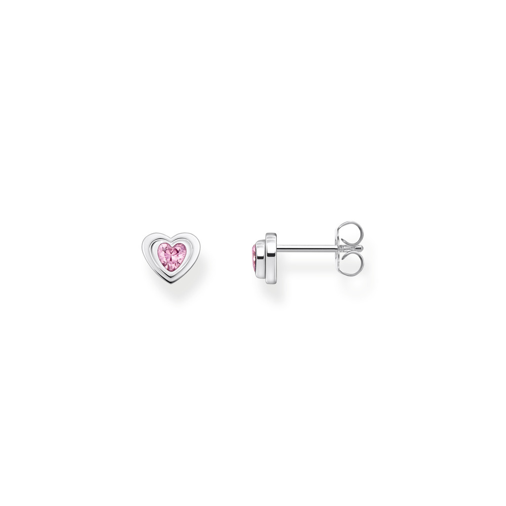 Bo fixes coeurs, argent, zircons roses - H2271-643-9 - Thomas Sabo