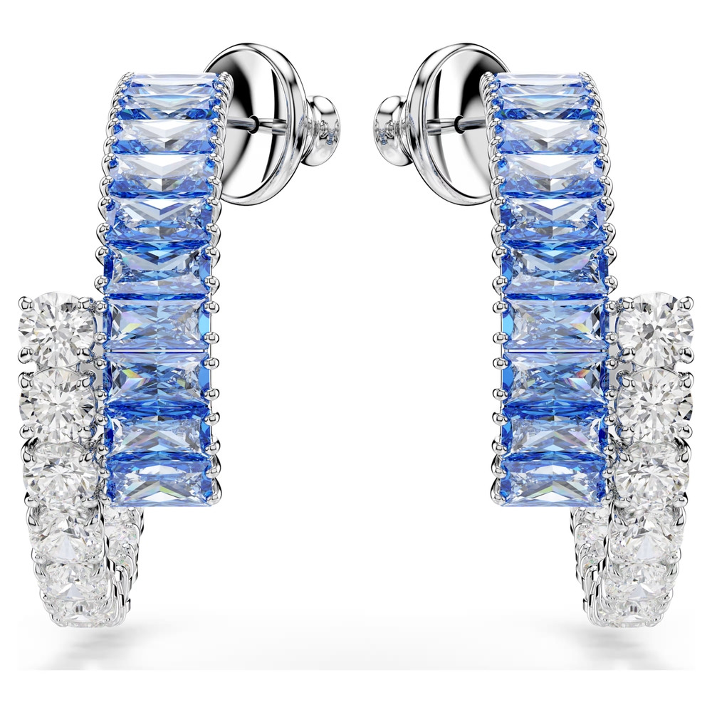Anneaux métal rhodié, cristaux blancs et bleus - 5722459 - Swarovski