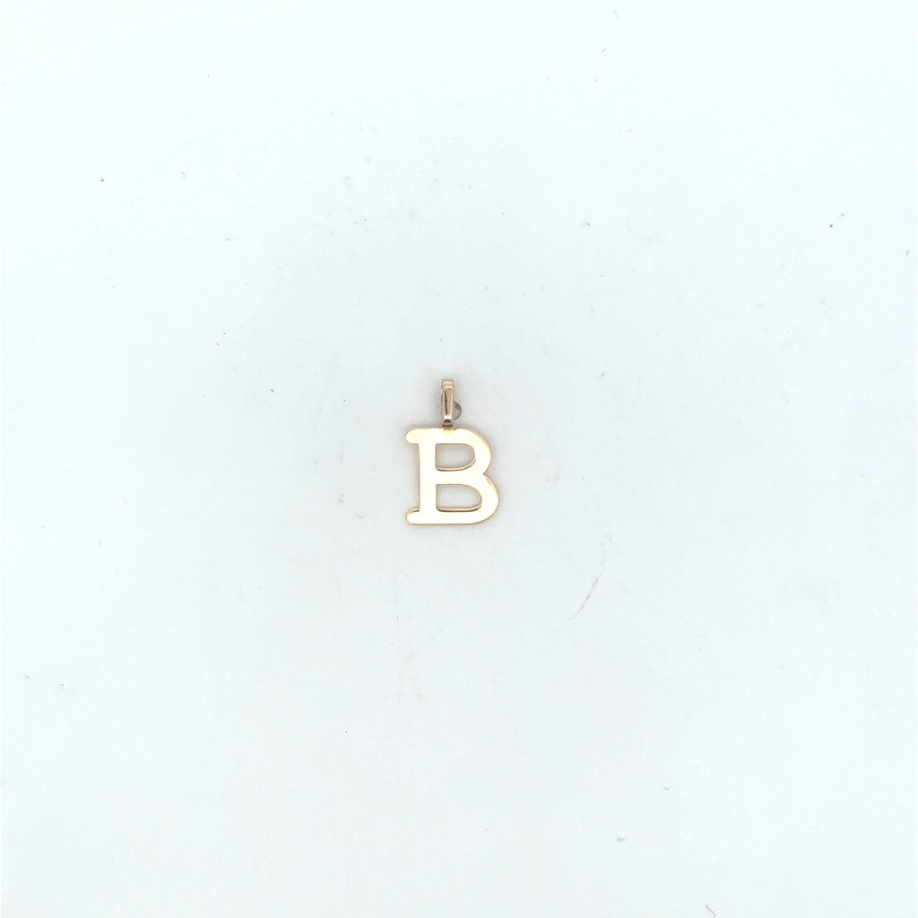 Pendentif lettre B, or jaune 10 carats