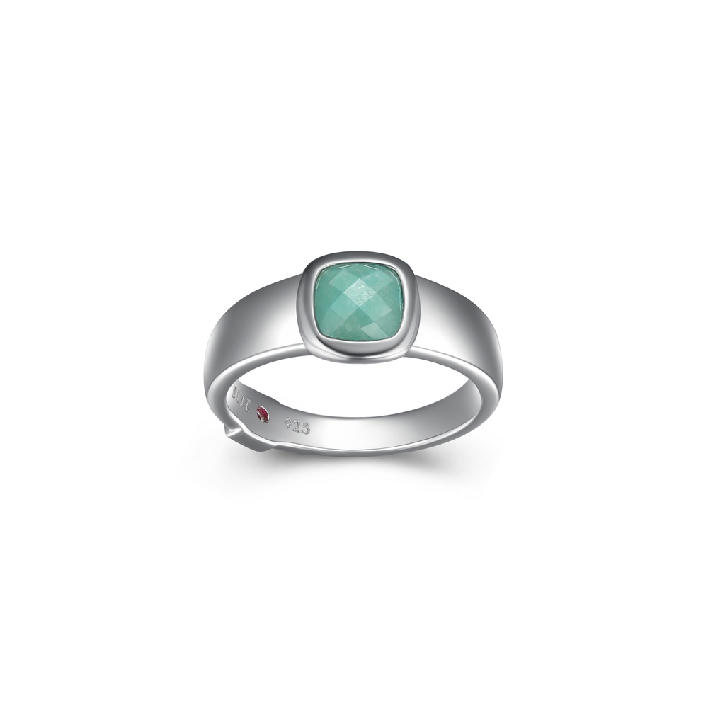 Bague argent rhodié, amazonite - R4LAGDGUA8 - Elle