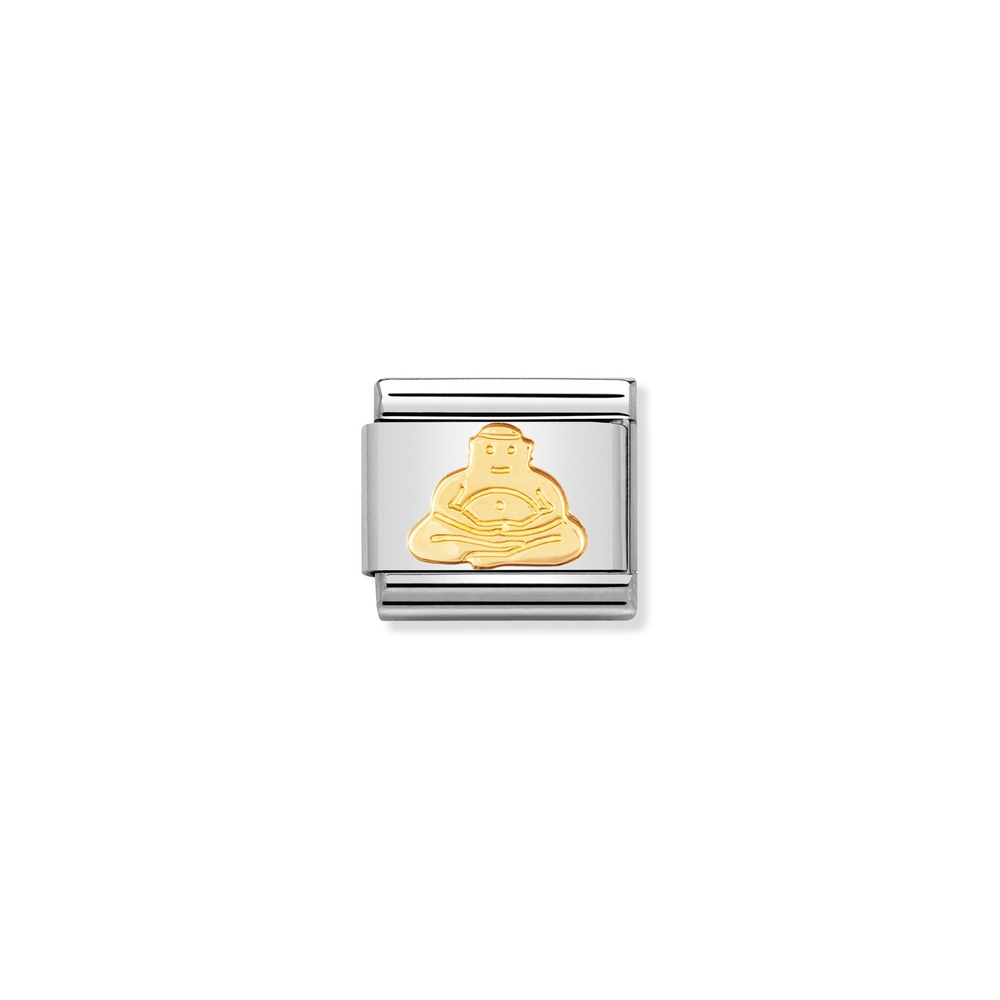 Maille classique Bouddha, acier inoxydable, finition or jaune 18 carats - 03010506 - NOMINATION
