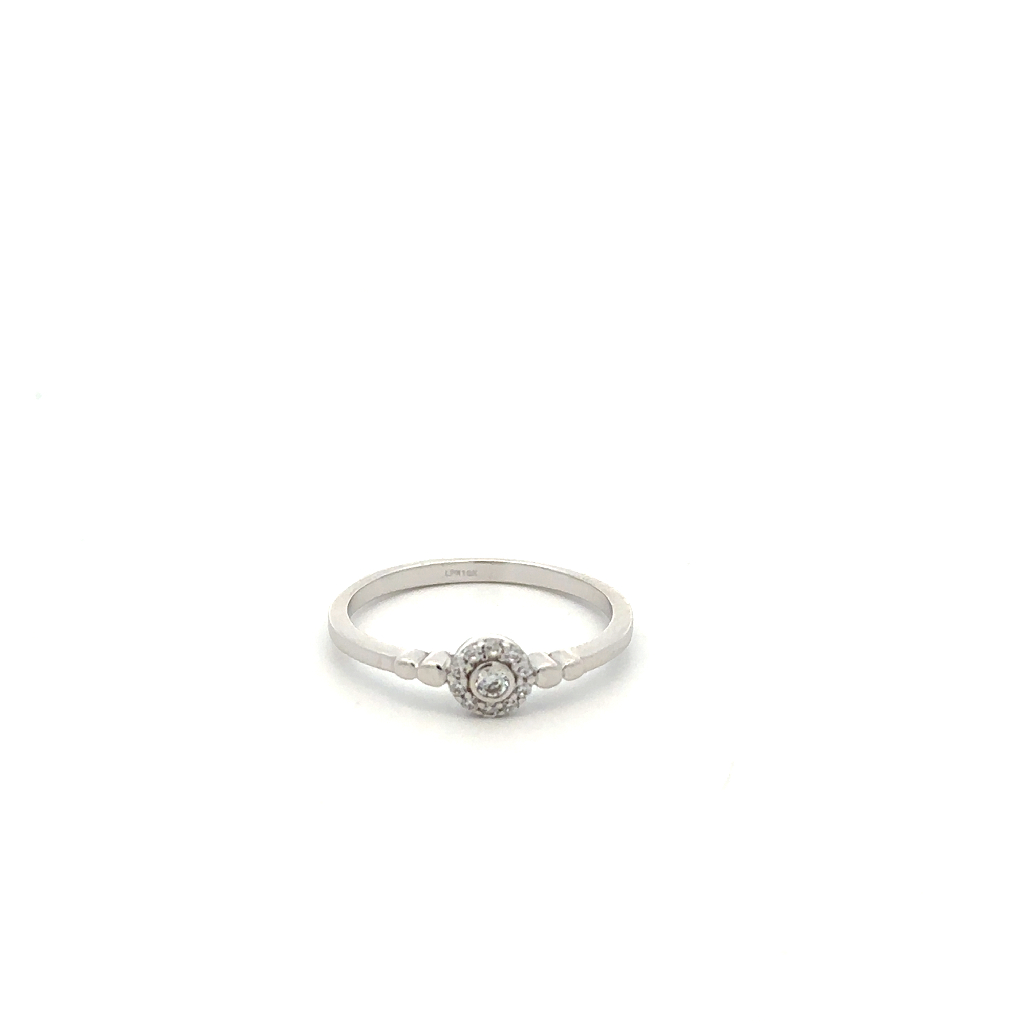 Bague or blanc 10 carats, zircons incolores - RDS01-4046-B - Exclusivités