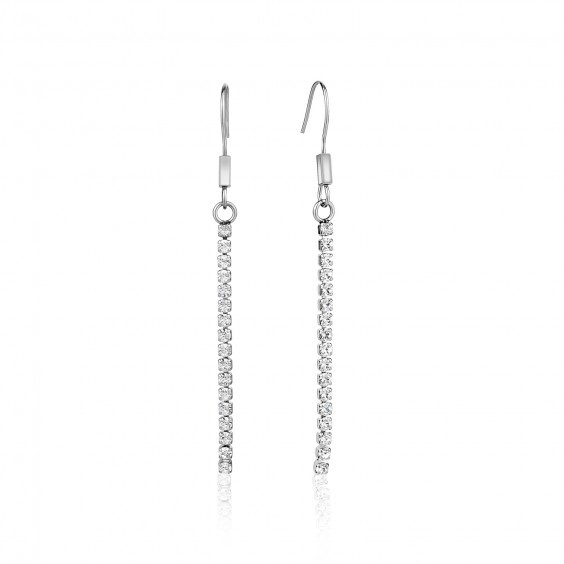 B-o pendantes en acier avec zircons B-o pendantes en acier avec zircons