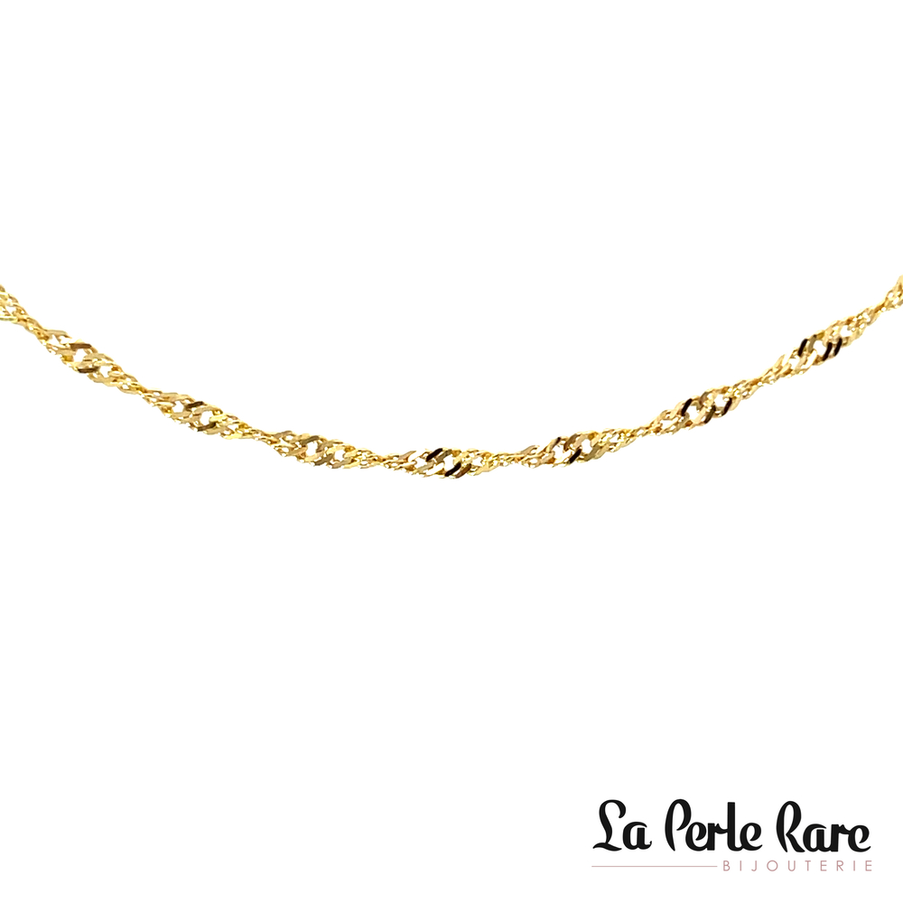Chaîne cheville singapour or jaune 10 carats - C2.40J-10 - Exclusivités