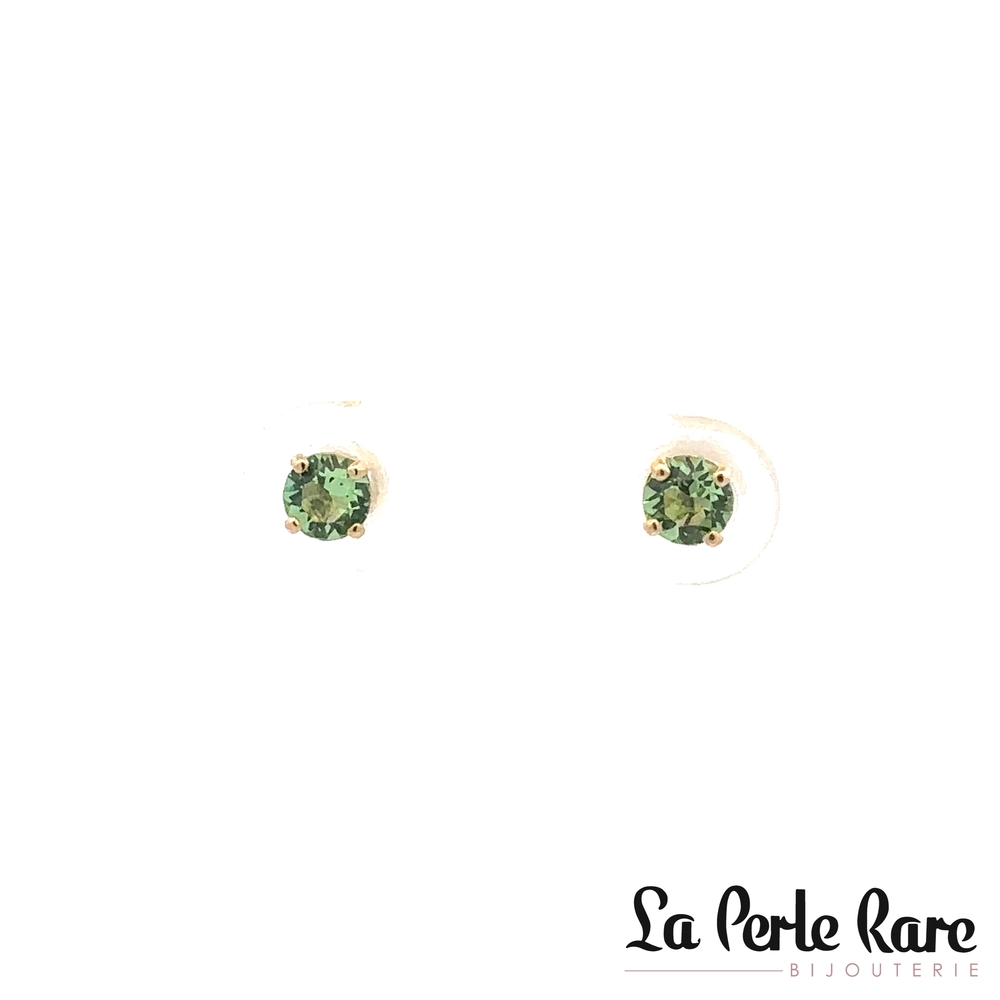 Bo fixes or jaune, zircons verts pâle - 10123-4-AOUT - Exclusivités