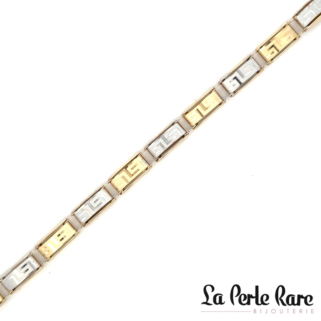 Bracelet de style Versace, or 2 tons (jaune et blanc) 10 carats - LPR-2940-7.5 - Exclusivités