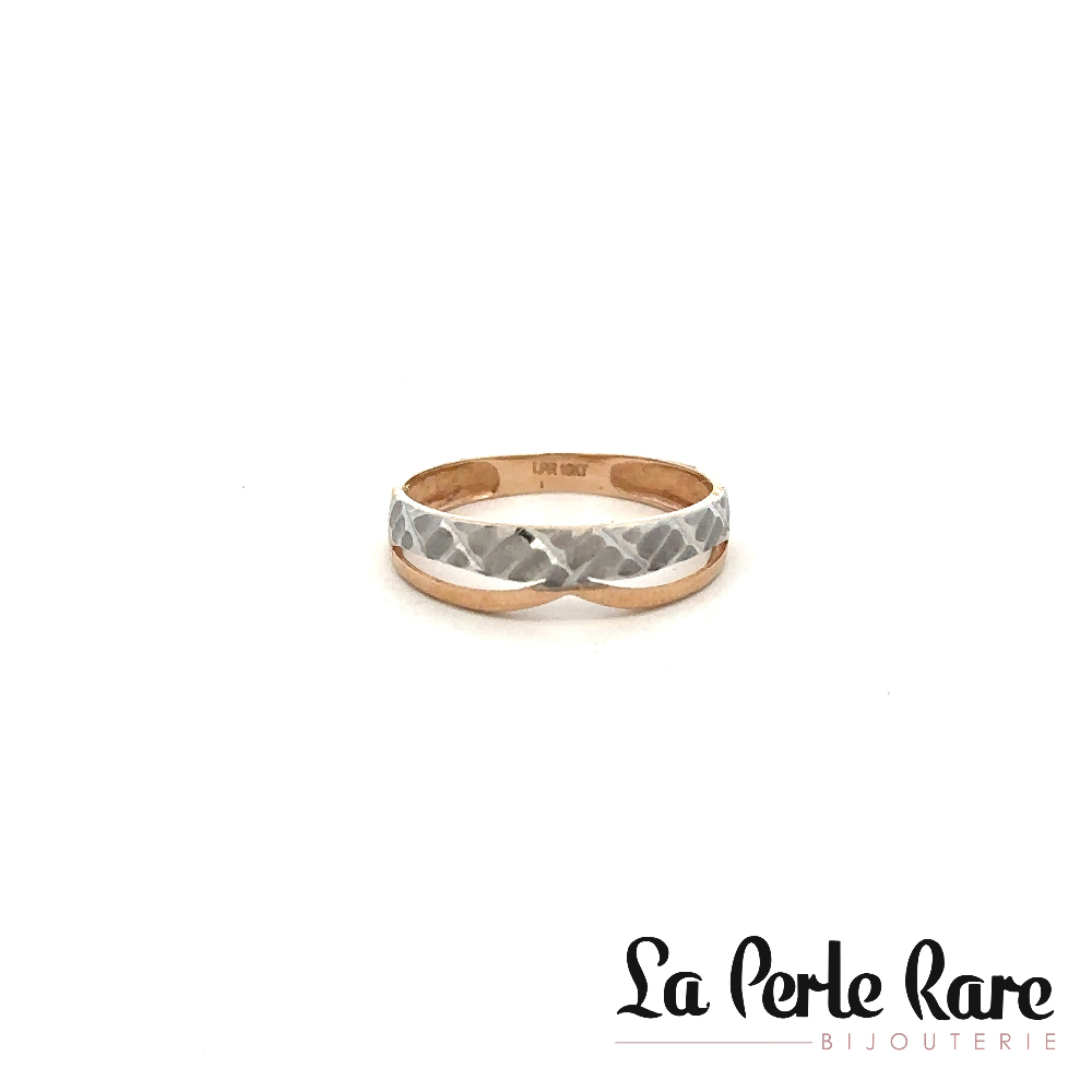 Bague or 2 tons (rose/blanc) 10 carats - RDD01-18142TR - Exclusivités