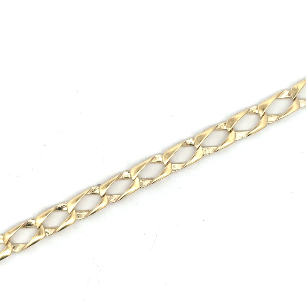 Bracelet gourmette allongé, or jaune 10 carats