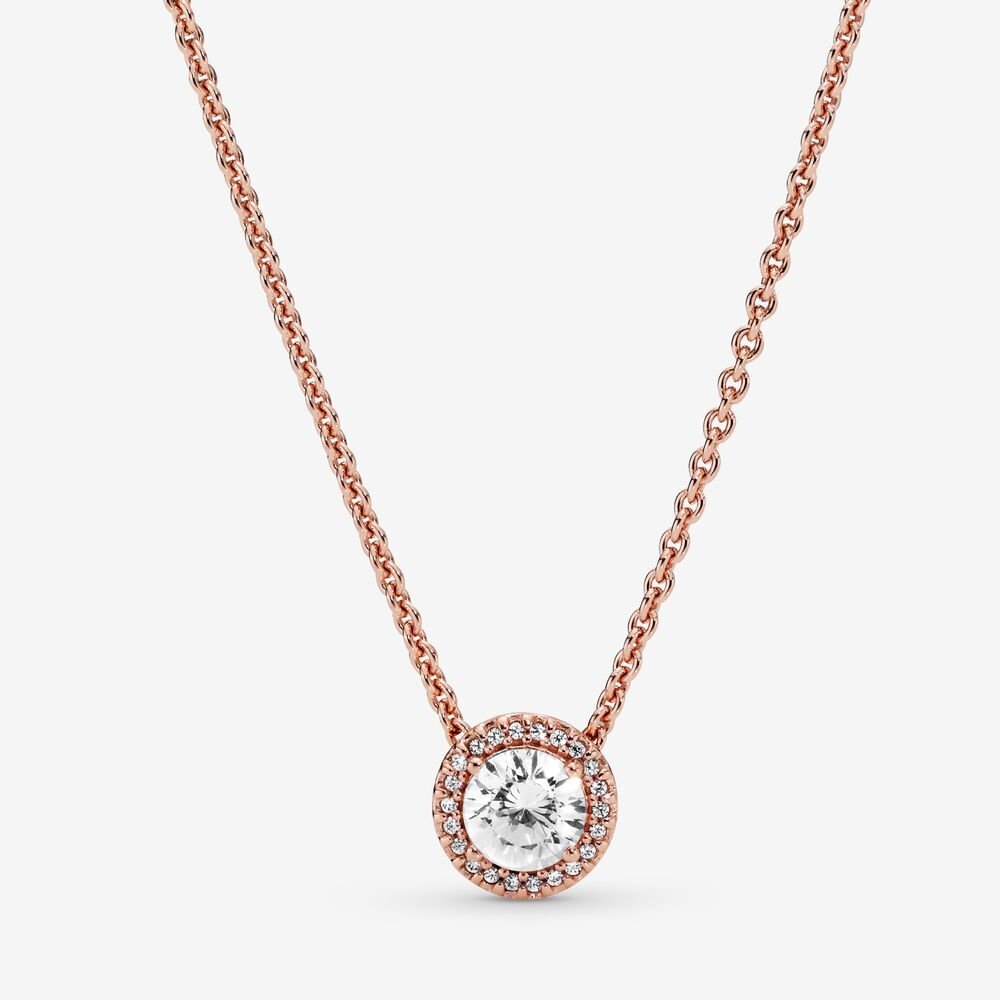 Collier halo rons scintillant, cz incolores - 386240CZ-45 - Pandora