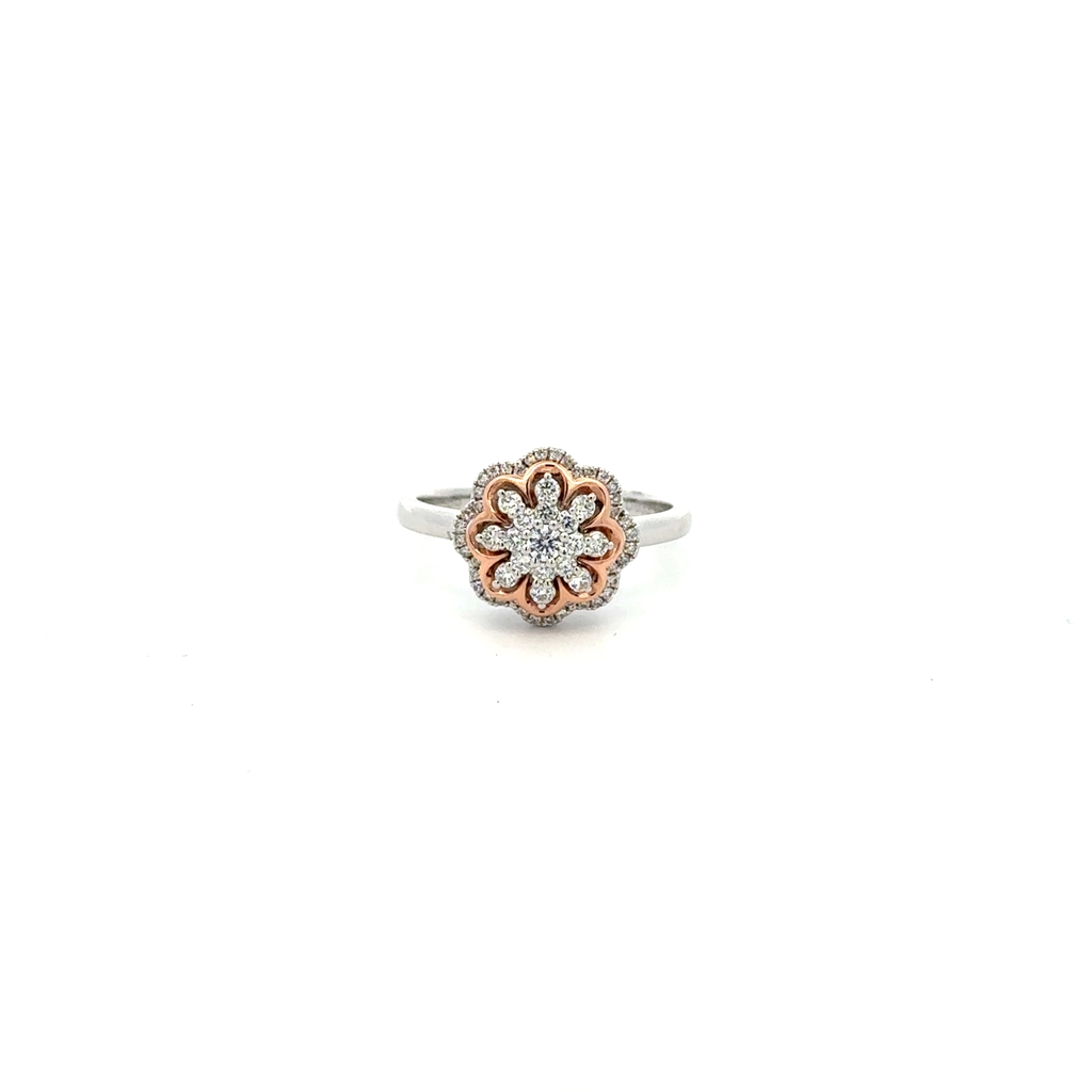 Bague or 2 tons (blanc et rose) 14 carats, 33 points de diamant total - 22789689 - Exclusivités