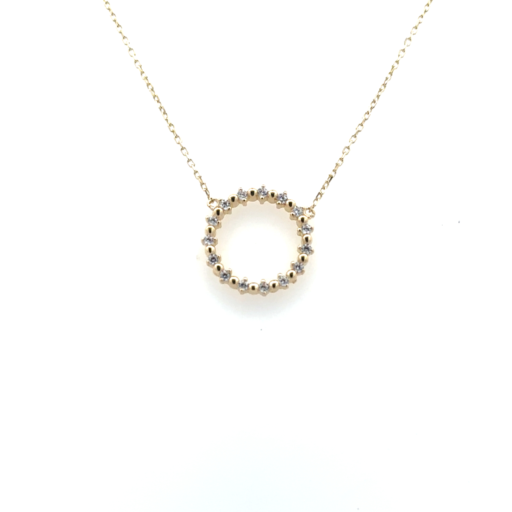 Collier cercle, or jaune 10 carats, zircons incolores - PAU-1172-J - Exclusivités