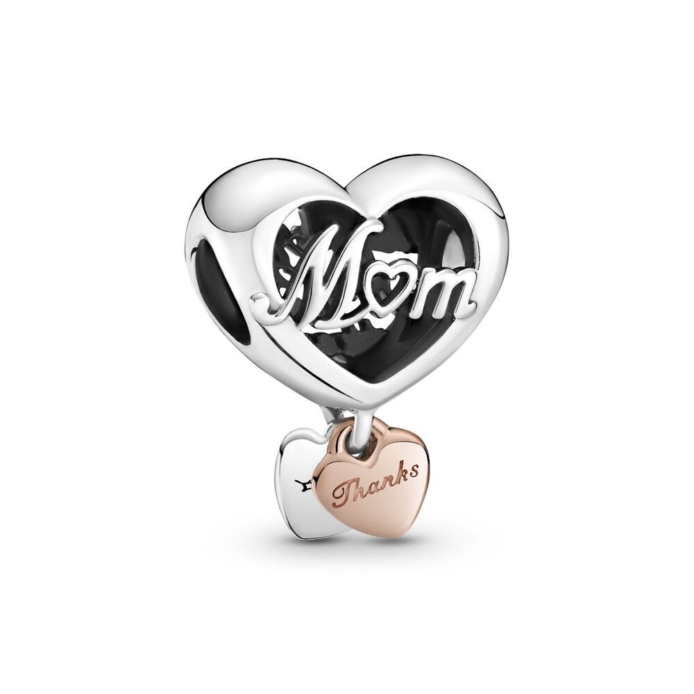 Charm forme coeur merci maman, pandora rose - 789372C00 - Pandora