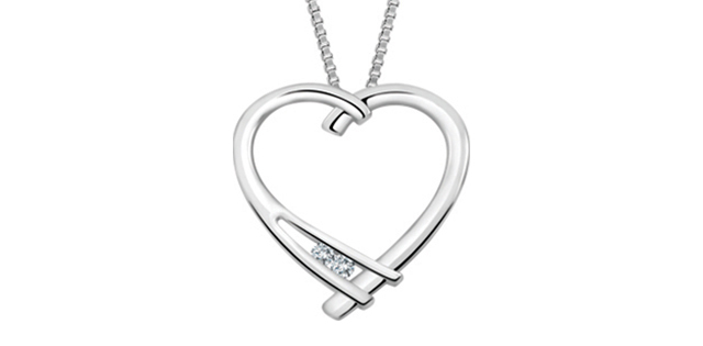 Pendentif or blanc avec 1 pt dia tot - LT24900WC - Libman