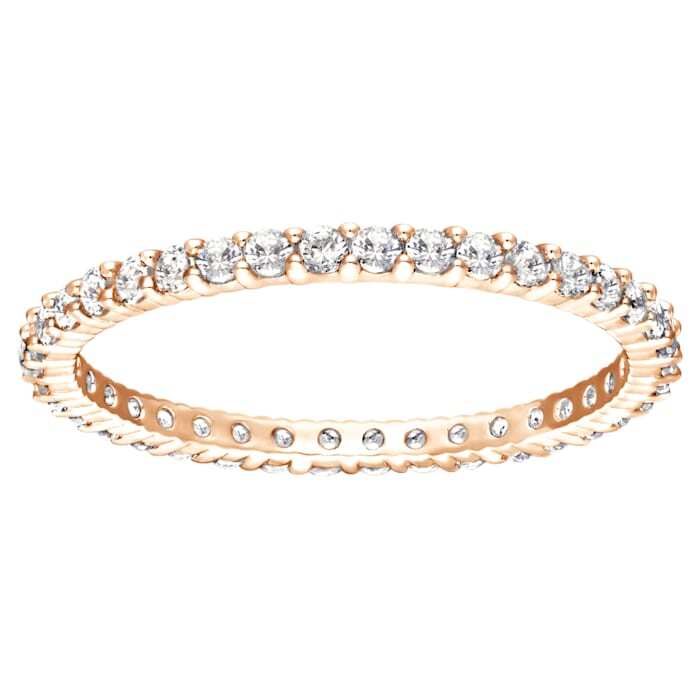 Jonc éternité, métal rosé, cristaux - 5351769-55 - Swarovski