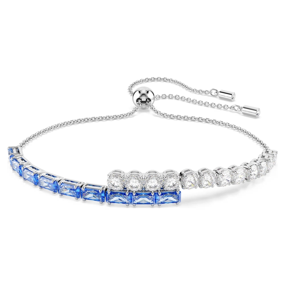 Bracelet métal rhodié, cristaux blancs et bleus - 5732266 - Swarovski